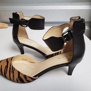 Elle Taheri Calf Hair Ankle Strap Heels